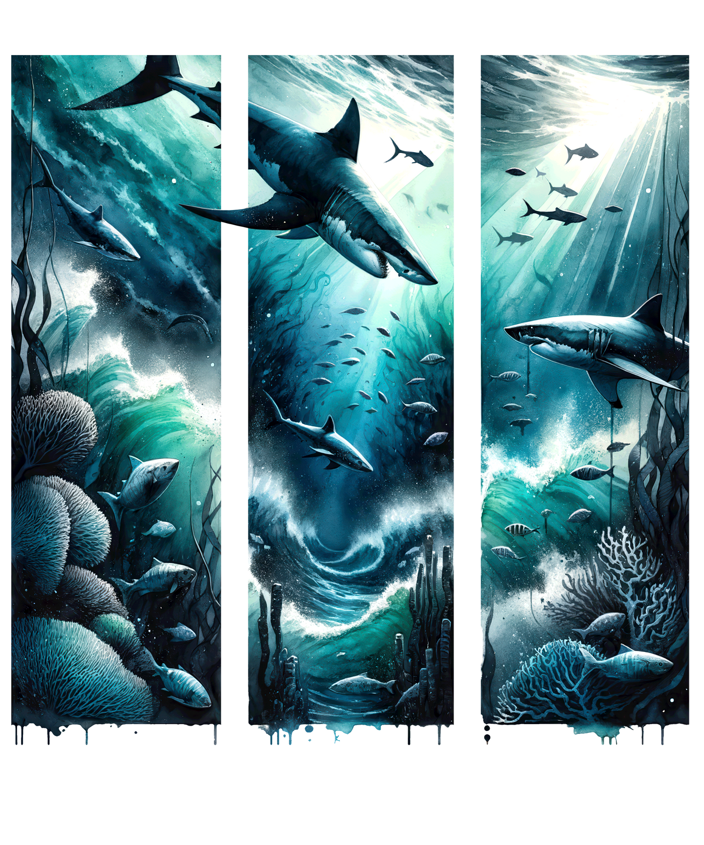 Bügelbild Streifen Motivwelt "Hai"