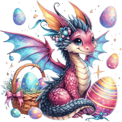 Bügelbild Süße Oster Drachen #19 Fylou's Style