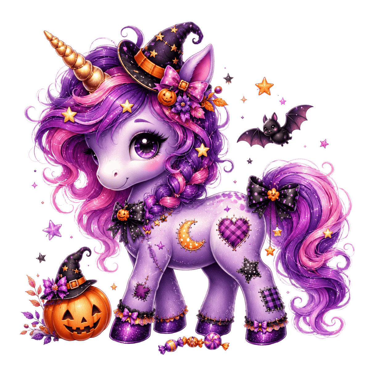 Bügelbild Süßes Halloween Einhorn #12