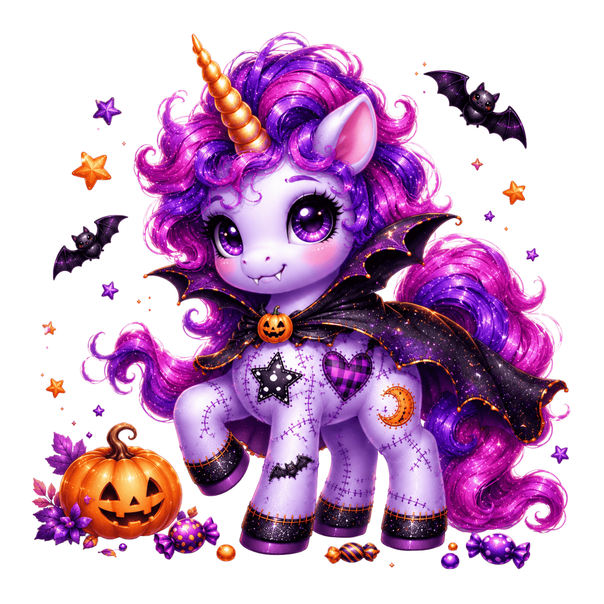 Bügelbild Süßes Halloween Einhorn #1