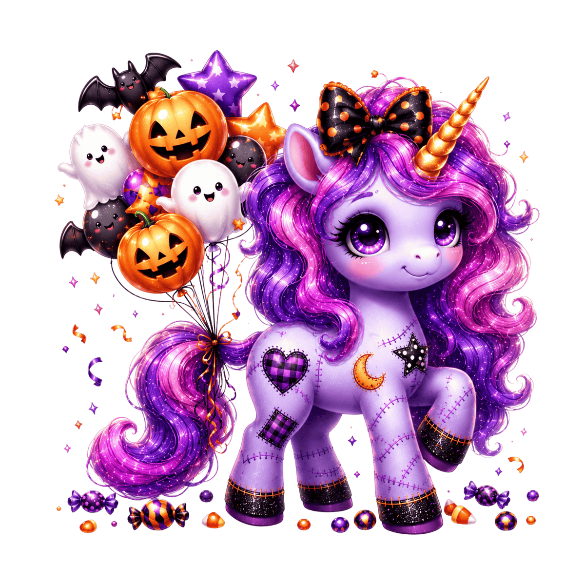 Bügelbild Süßes Halloween Einhorn #2