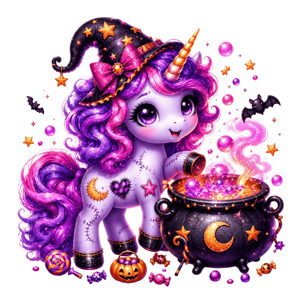 Bügelbild Süßes Halloween Einhorn #3