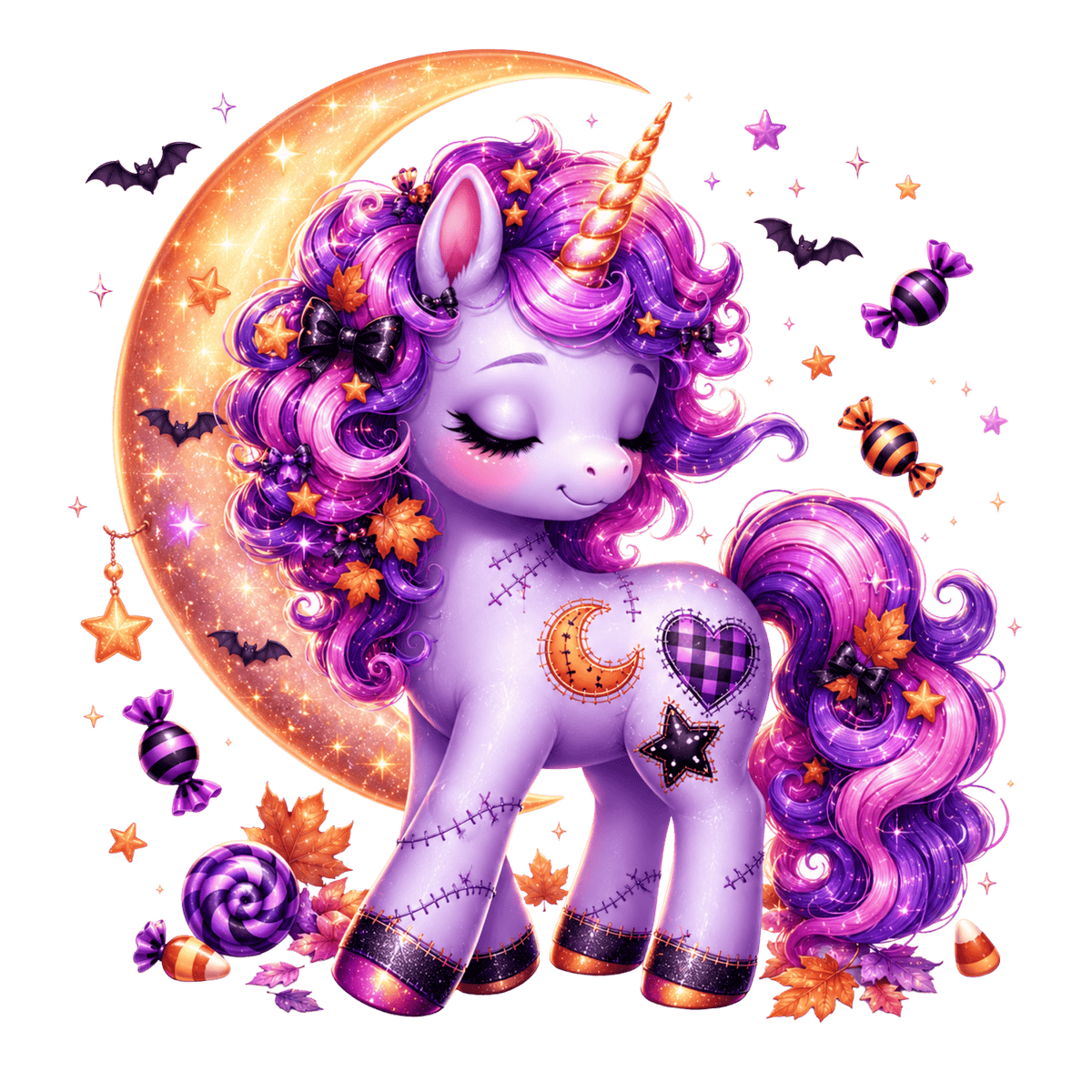 Bügelbild Süßes Halloween Einhorn #7