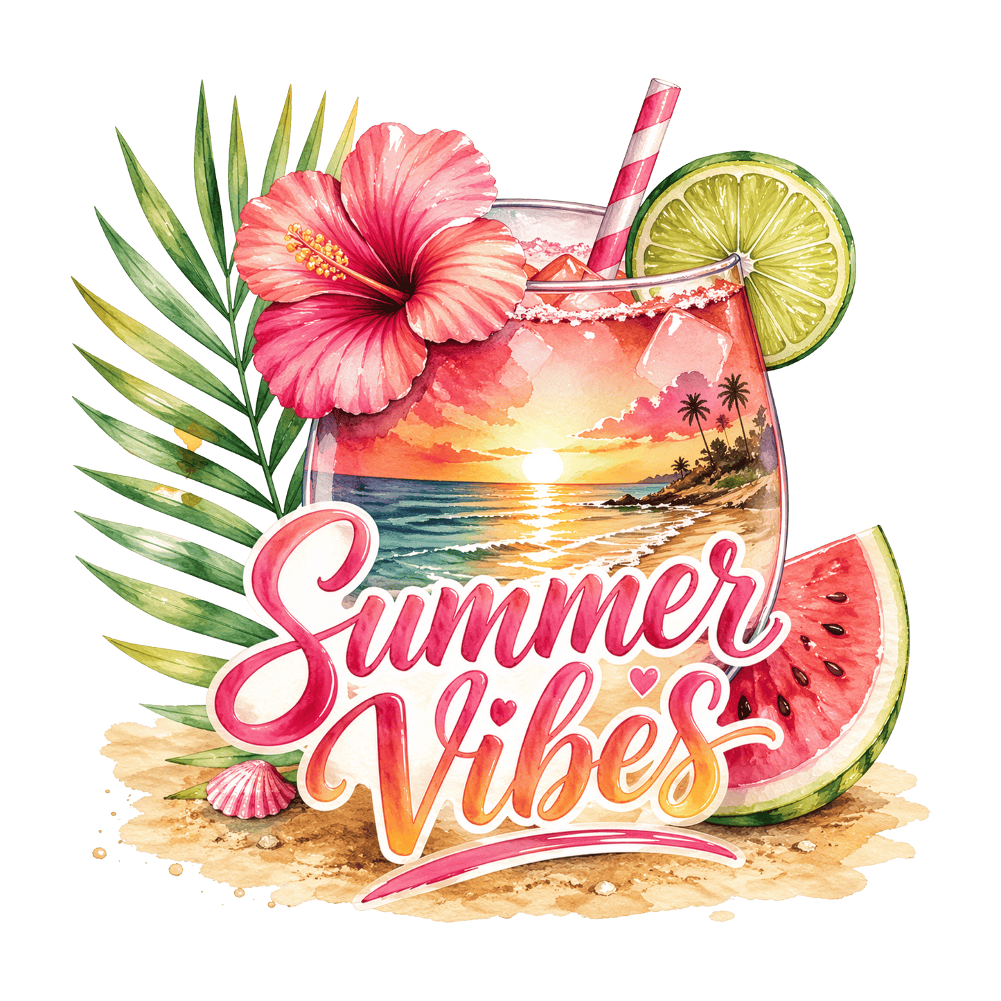 Bügelbild  Summer Vibes Cocktail
