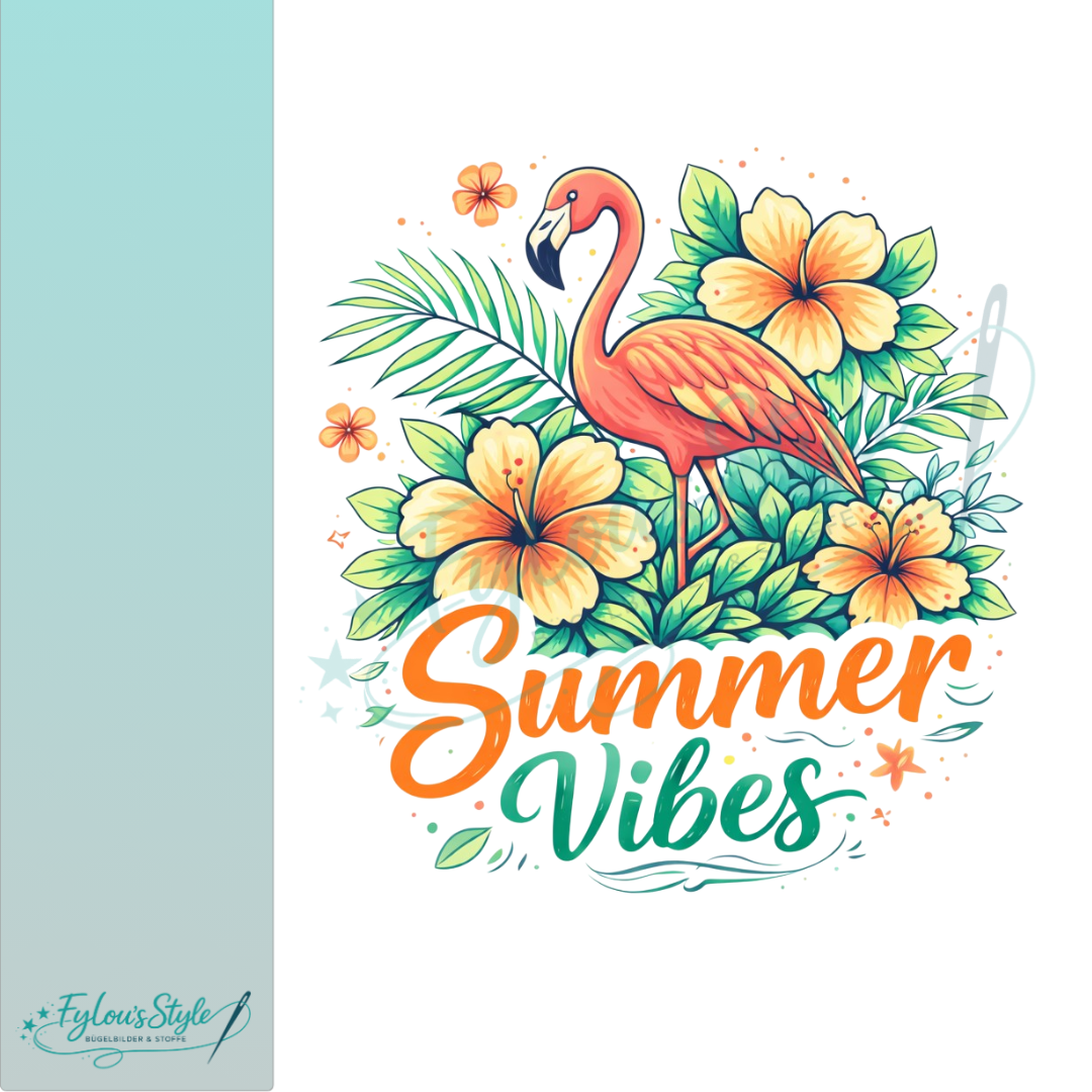 Bügelbild  Summer Vibes Flamingo