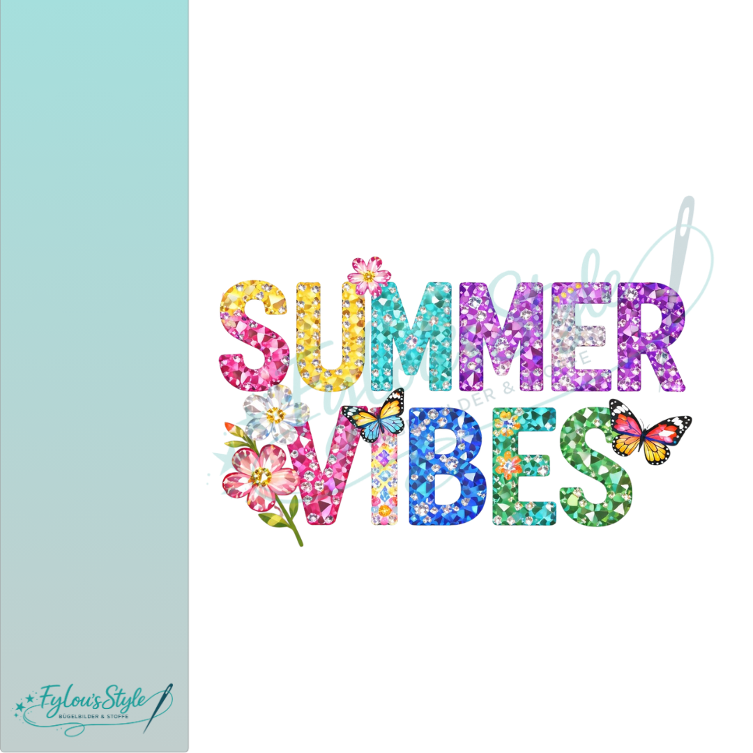 Bügelbild  Summer Vibes Glitzer