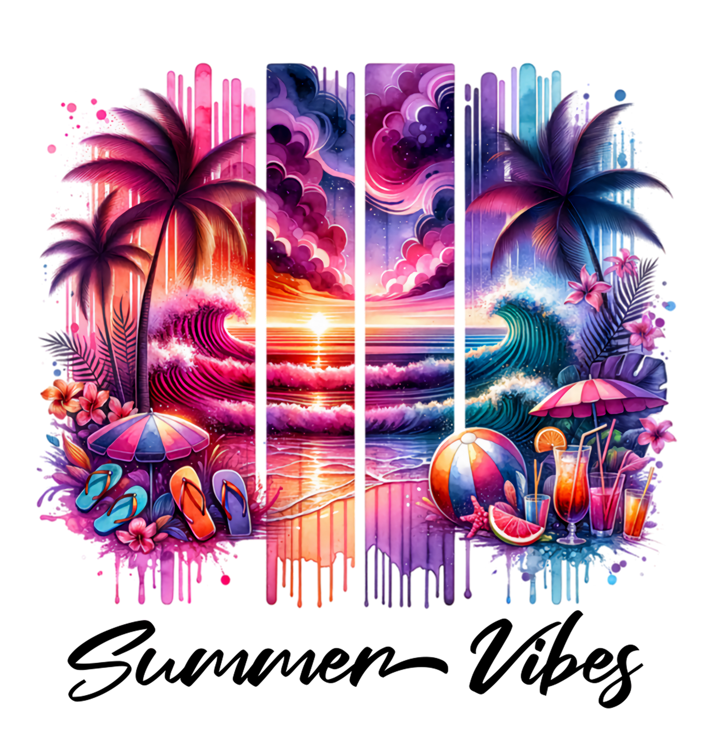 Bügelbild Streifen Motivwelt "Summer Vibes"