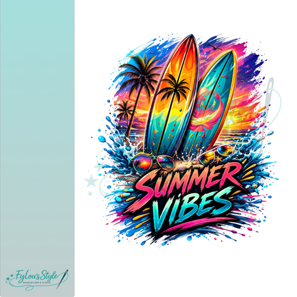 Bügelbild  Summer Vibes Surfboard