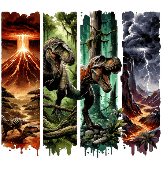 Bügelbild Streifen Motivwelt "T-Rex"