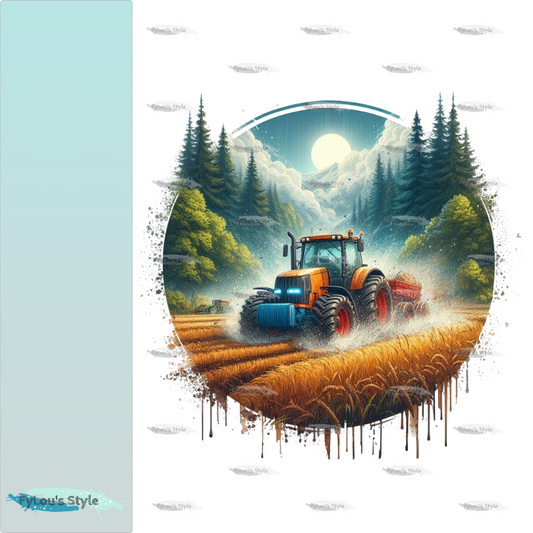 Bügelbild Traktor auf dem Feld #1