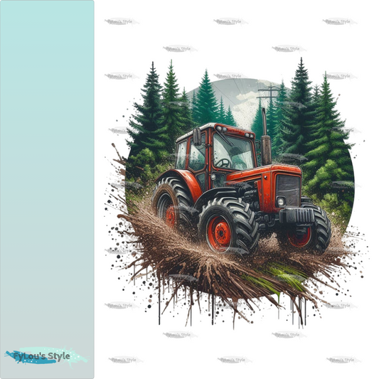Bügelbild Traktor im Wald #7