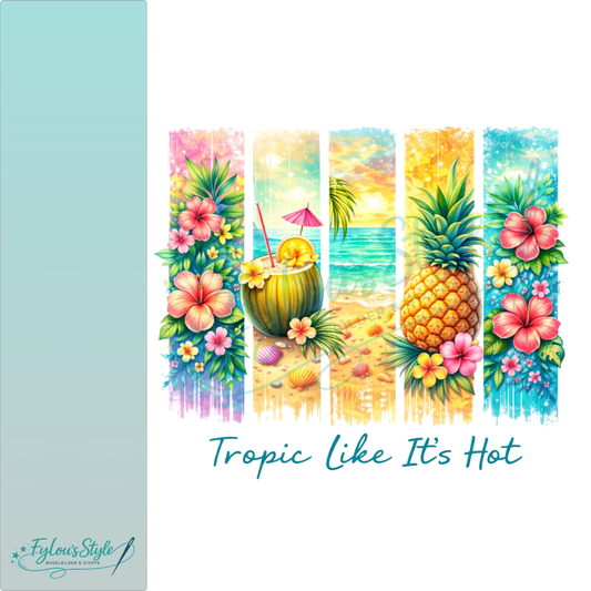 Bügelbild Streifen Motivwelt "Tropical like is hot"