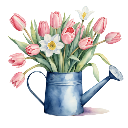 Bügelbild Tulpen in Gießkanne #1 Fylou's Style