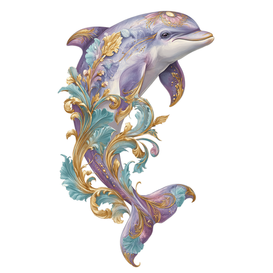 Bügelbild  Unterwasserwelt Pastel Delfin