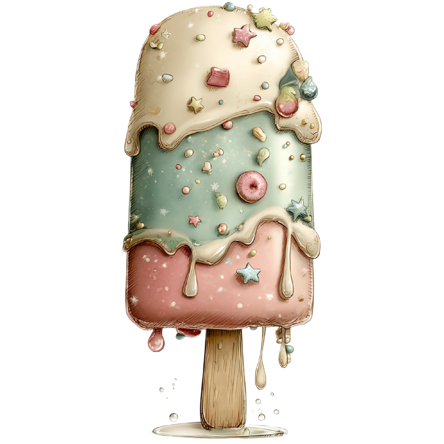 Bügelbild Streusel Eis
