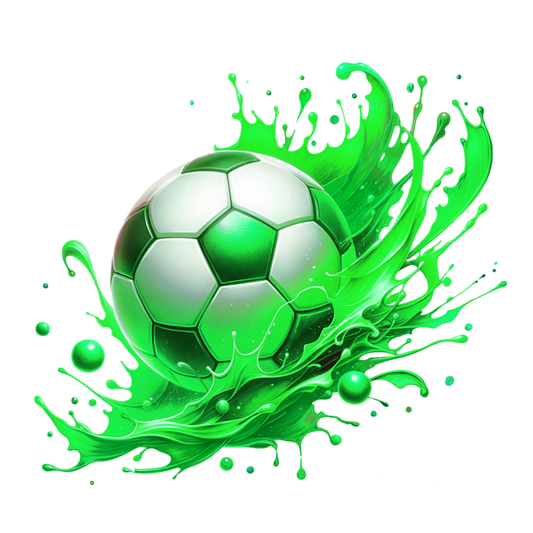 Bügelbild Neon Grün Splash Fussball