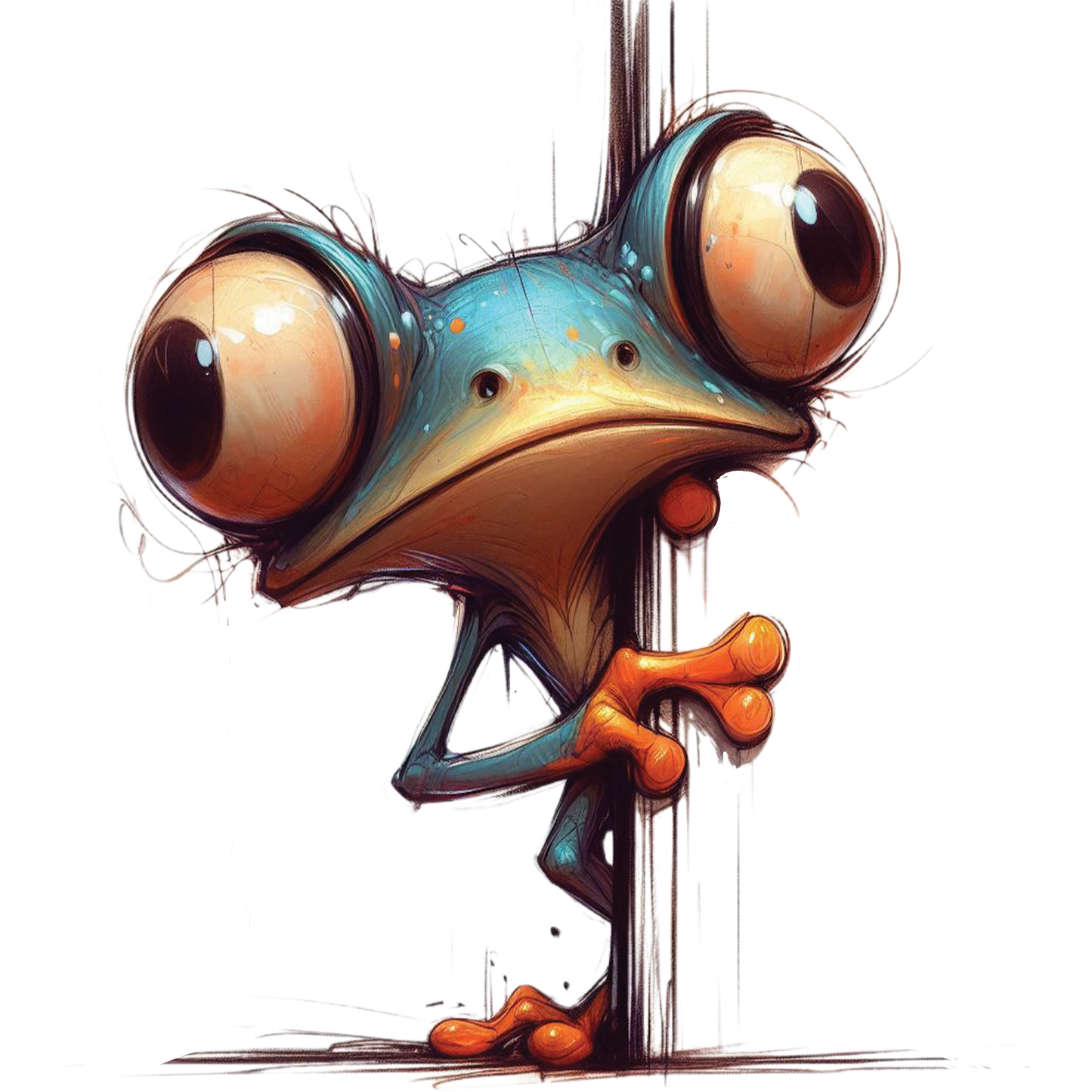 Bügelbild Verrückter guck guck Frosch