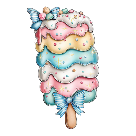 Bügelbild Watercolor Blue Eiscreme #3