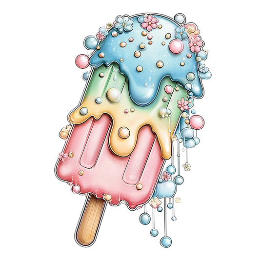Bügelbild Watercolor Blue Eiscreme #6
