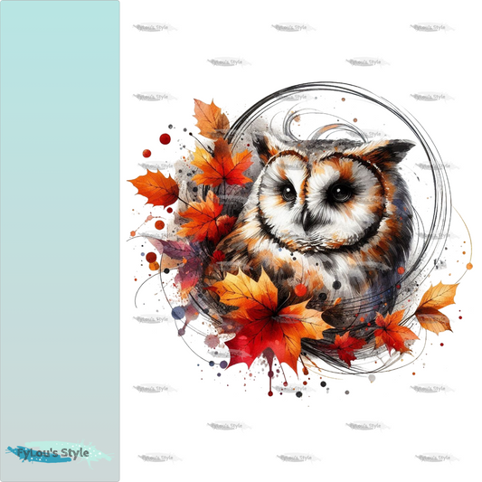 Bügelbild Watercolor Herbst  Eule #2