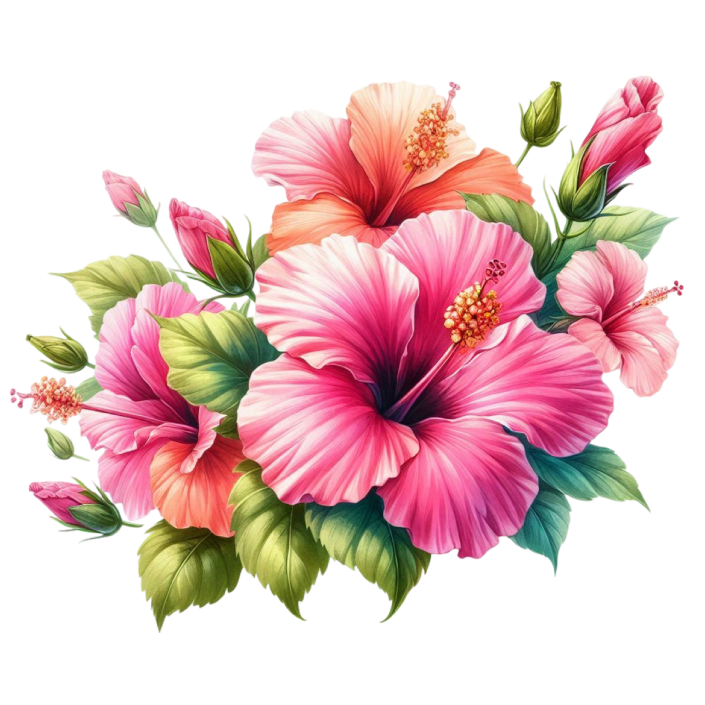 Bügelbild Watercolor Pink Sommer #09