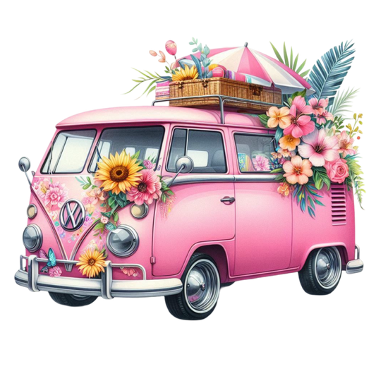 Bügelbild Watercolor Pink Sommer Bully #16