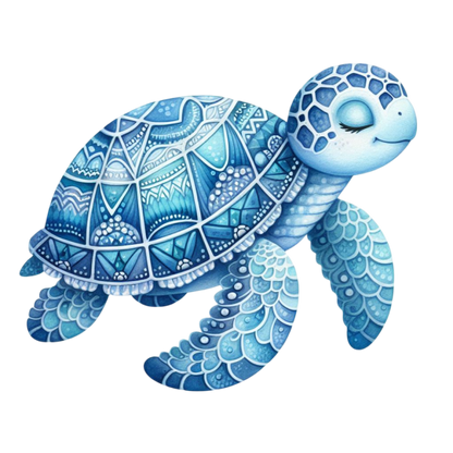 Bügelbild Watercolor Sommer Schildkröte Fylou's Style