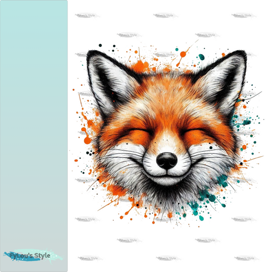 Bügelbild Watercolor Splash Fuchs