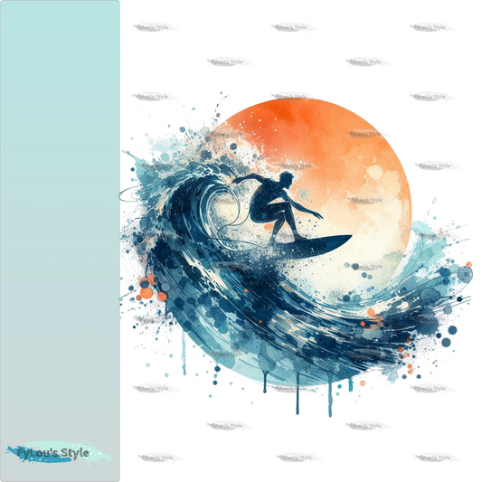 Bügelbild Watercolor Surfer#2 Fylou's Style