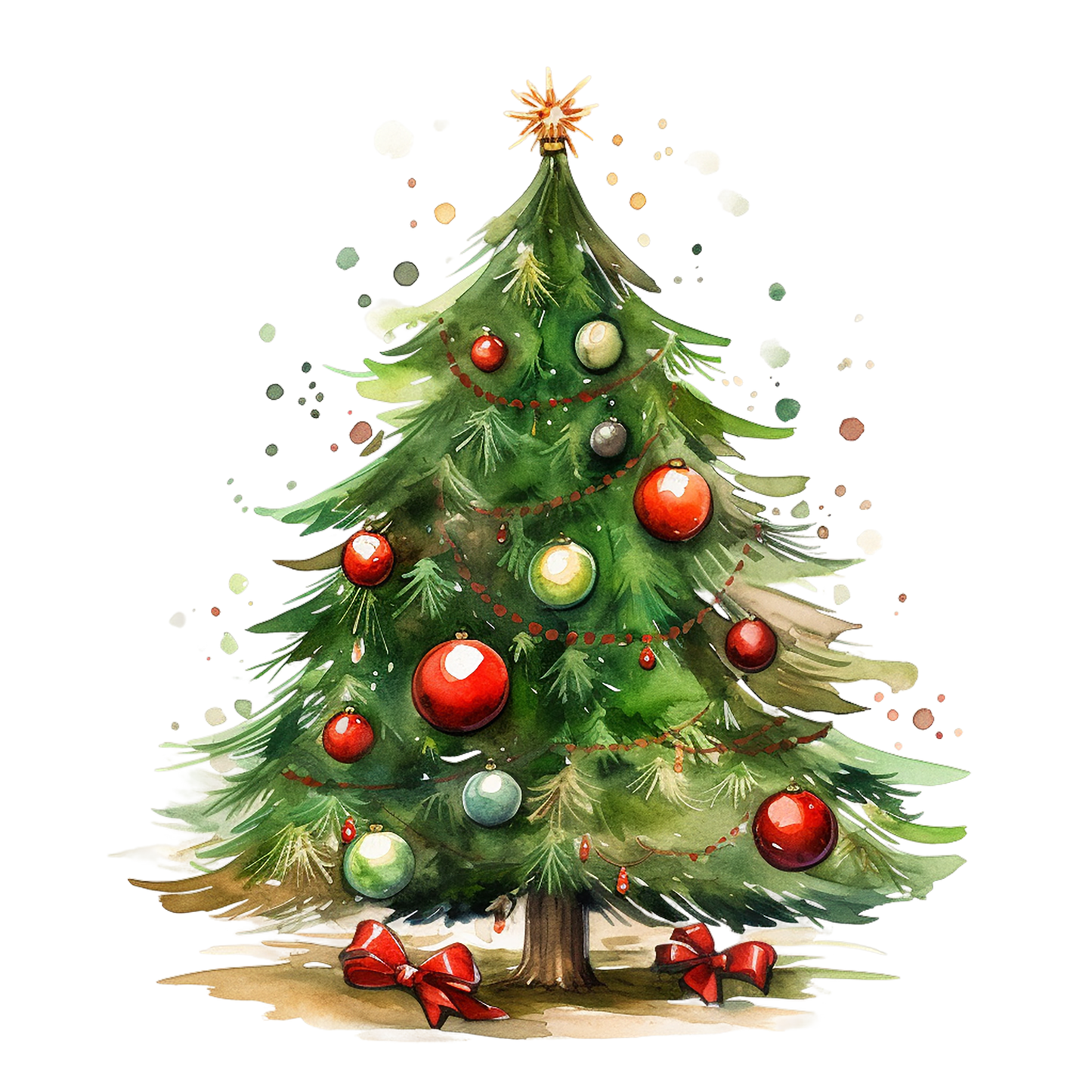 Bügelbild Watercolor Weihnachtsbaum #1