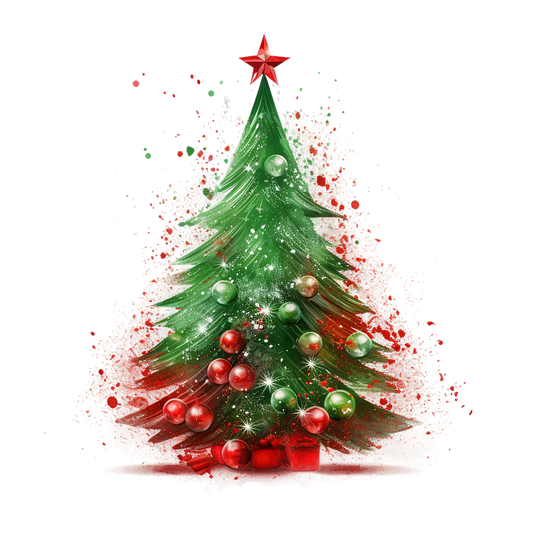 Bügelbild Watercolor Weihnachtsbaum #2