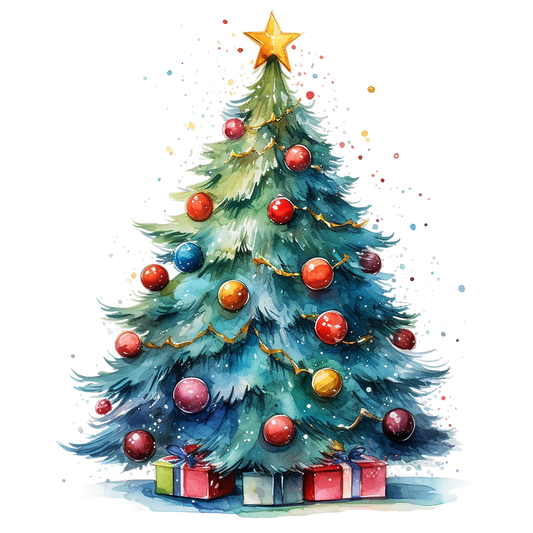 Bügelbild Watercolor Weihnachtsbaum #5