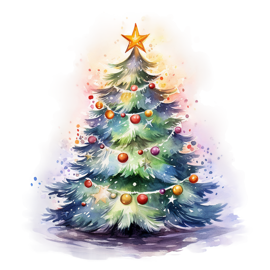 Bügelbild Watercolor Weihnachtsbaum #6