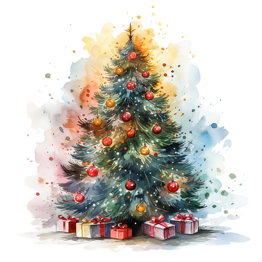 Bügelbild Watercolor Weihnachtsbaum #7