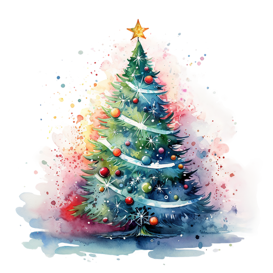 Bügelbild Watercolor Weihnachtsbaum #8