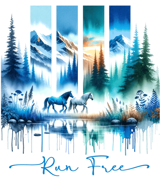 Bügelbild Spruch Run Free