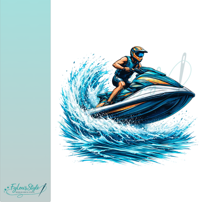 Bügelbild Wave Racer mit/ohne Text