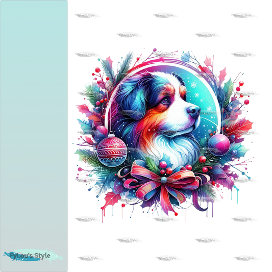 Bügelbild Weihnachtshund #1