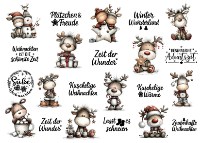 Rub on DinA4 Elch Weihnachten sprüche