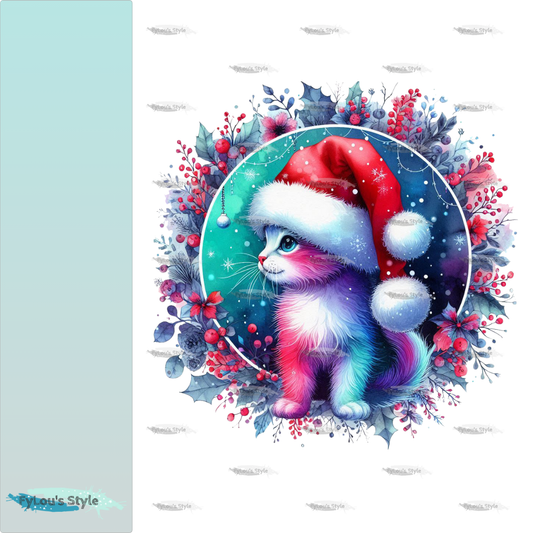 Bügelbild Weihnachts Katze #4