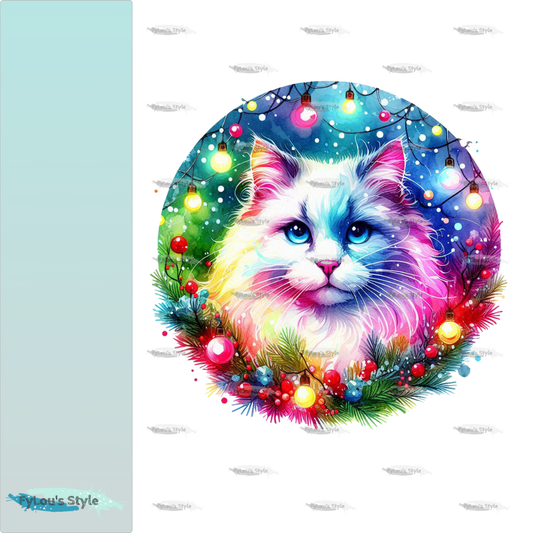 Bügelbild Weihnachts Katze #5