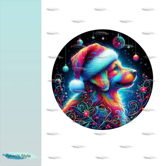 Bügelbild Weihnachtshund #2