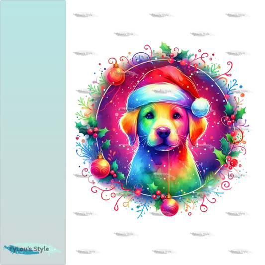 Bügelbild Weihnachtshund #3