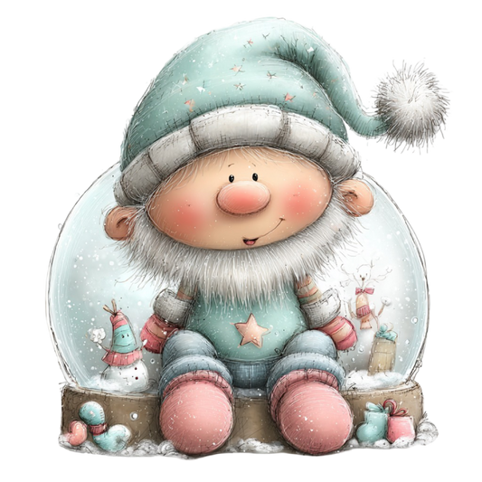 Bügelbild Weihnachtswichtel pastell #1