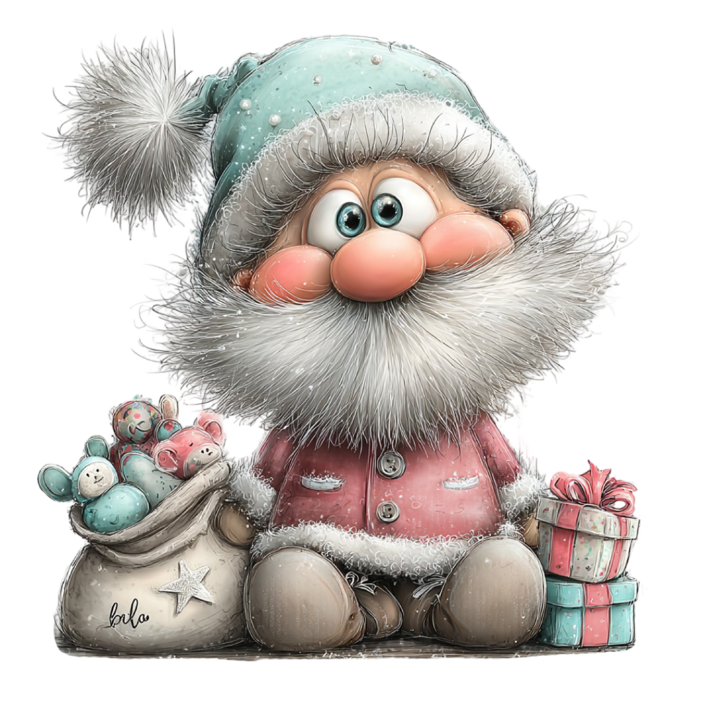 Bügelbild Weihnachtswichtel pastell #5