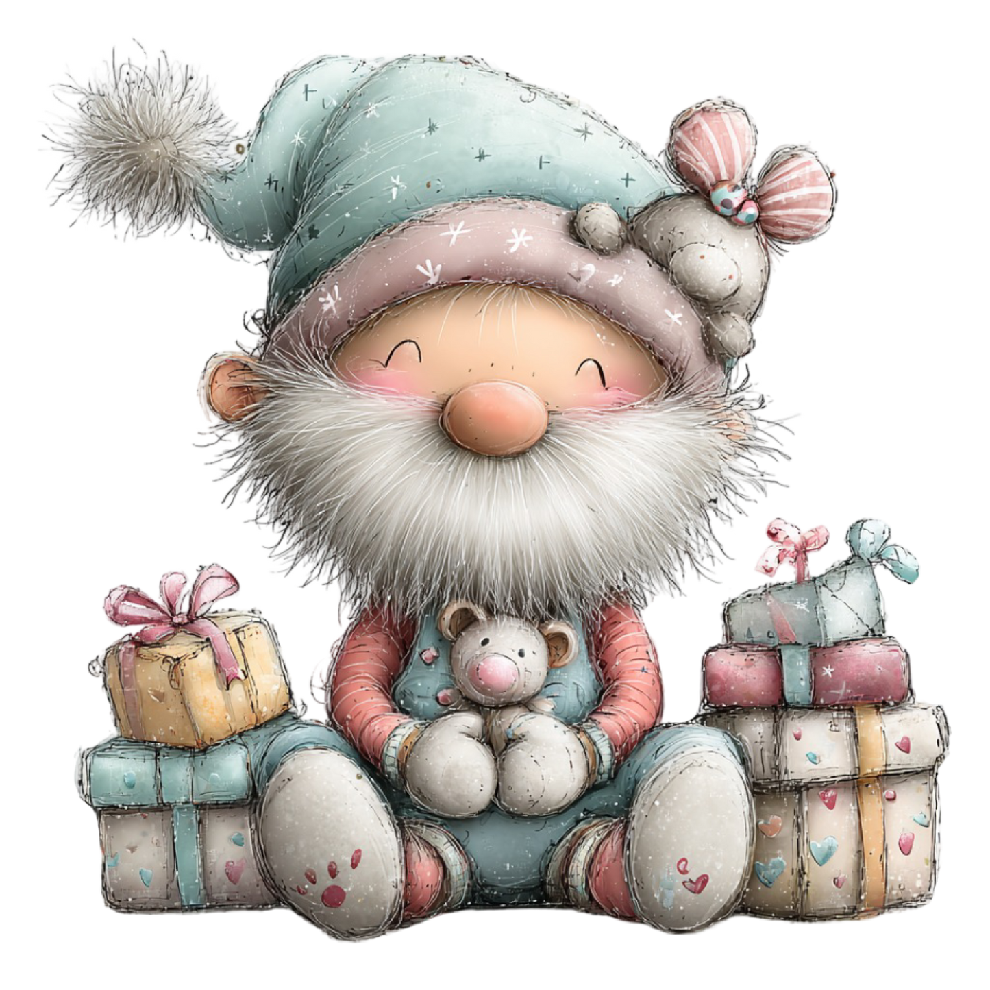 Bügelbild Weihnachtswichtel pastell #6