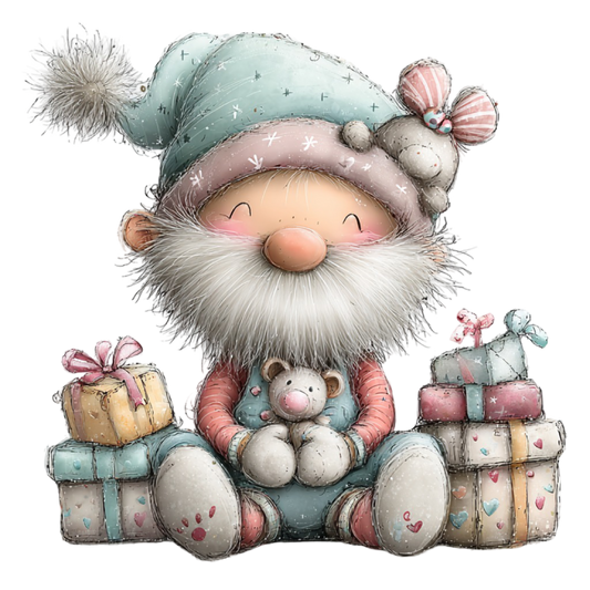 Bügelbild Weihnachtswichtel pastell #6