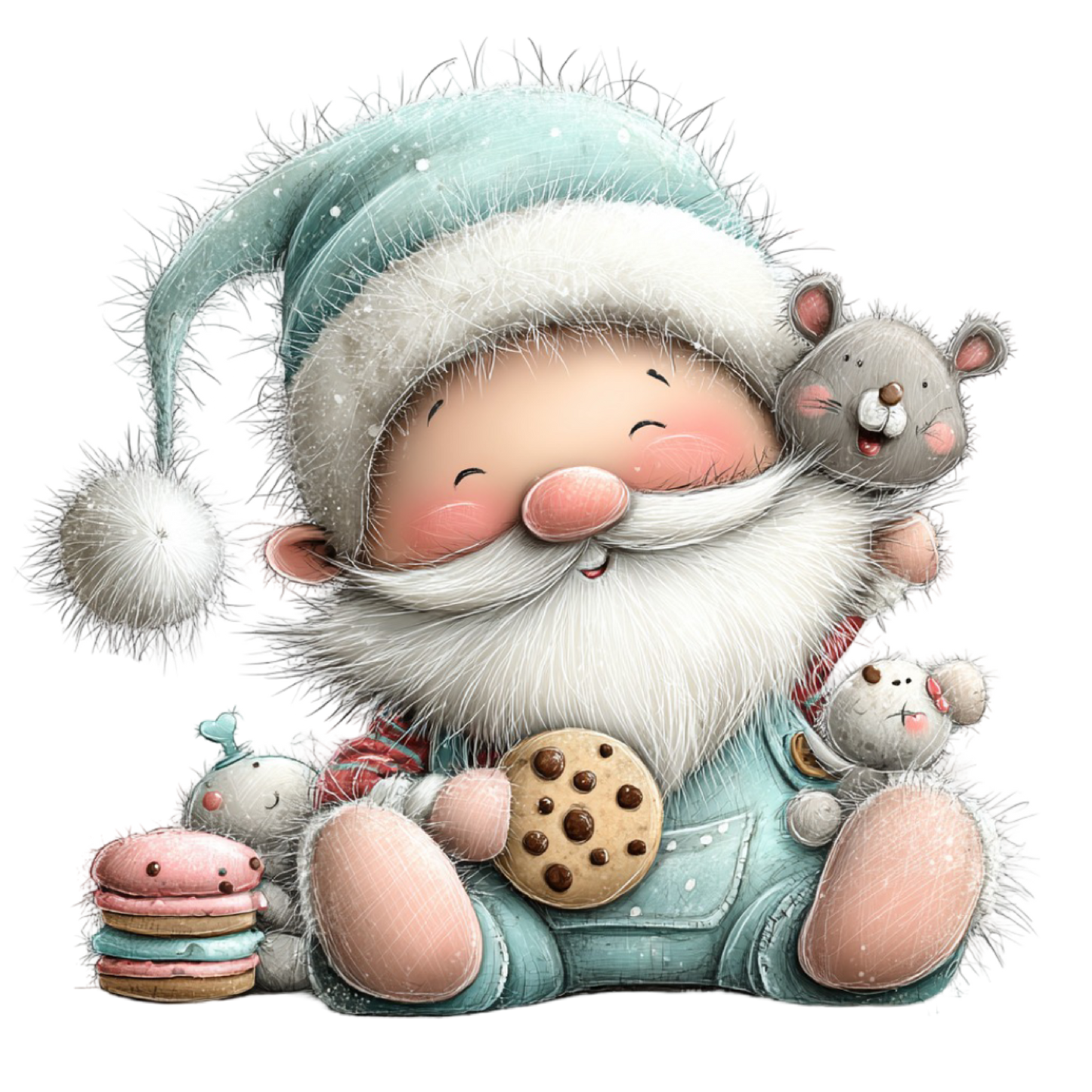 Bügelbild Weihnachtswichtel pastell #8