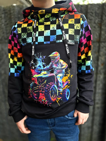 Bügelbild Neon Bunt Quad