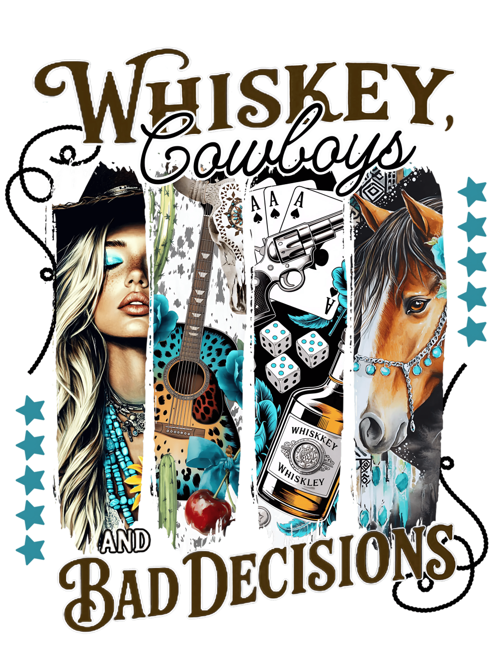 Bügelbild Whiskey Cowboys Fylou's Style
